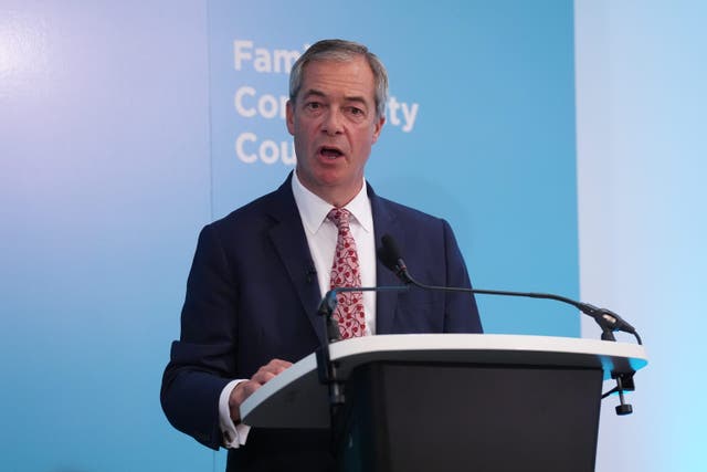 Nigel Farage said the incoming US administration is ‘appalled’ by the Chagos Islands deal (Lucy North/PA)