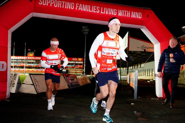 Kevin Sinfield set out from Gloucester on the latest leg of his bid to raise funds to combat Motor Neurone Disease (Ben Birchall/PA)