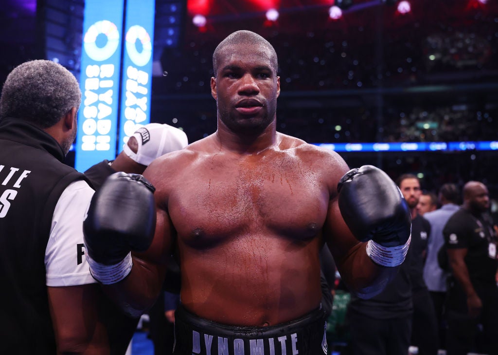 Daniel Dubois after knocking out Anthony Joshua at Wembley in September