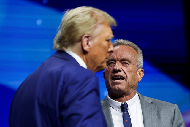<p>RFK Jr, pictured at Turning Point US A with Donald Trump in Georgia last year </p>