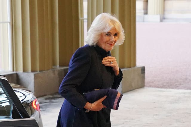 Queen Camilla arrives at Buckingham Palace (Jonathan Brady/PA)