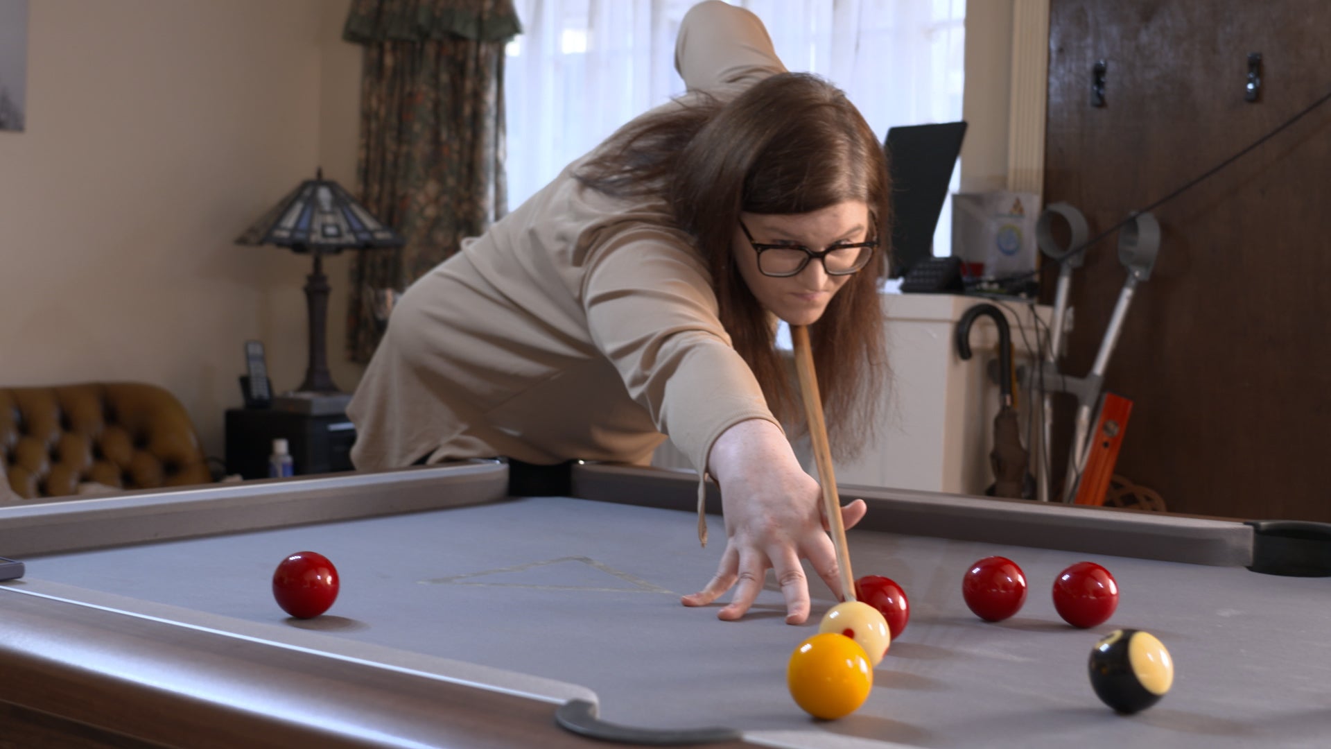 Harriet is confident that pool is not a gender-affected sport