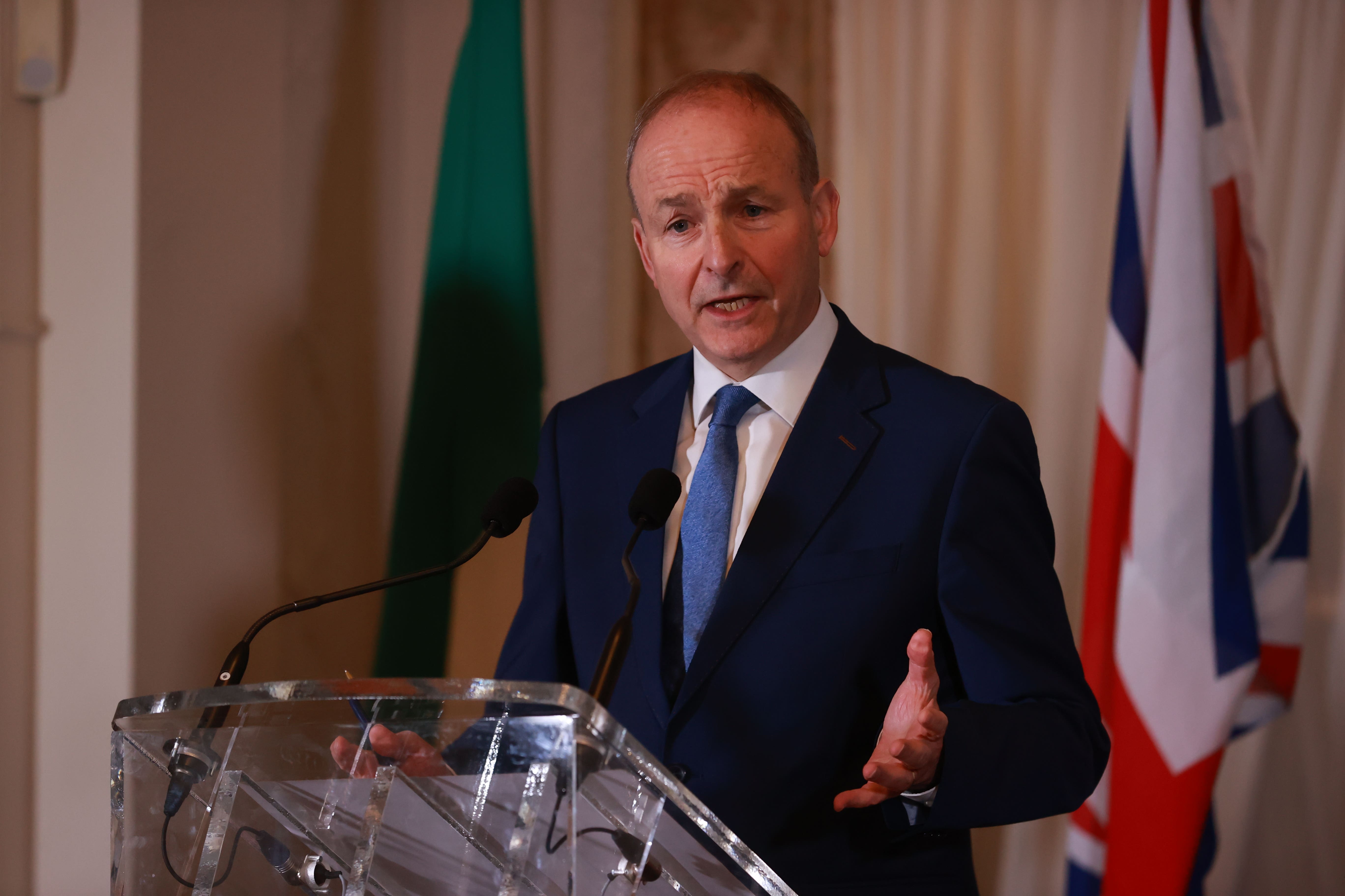 Micheal Martin TD speaks during the British-Irish intergovernmental conference in Dublin (Liam McBurney/PA)