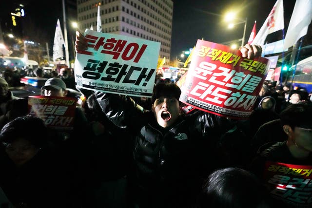 Seoul has been thrown into turmoil by South Korean president Yoon Suk Yeol’s declaration of martial law (Ahn Young-joon/AP)