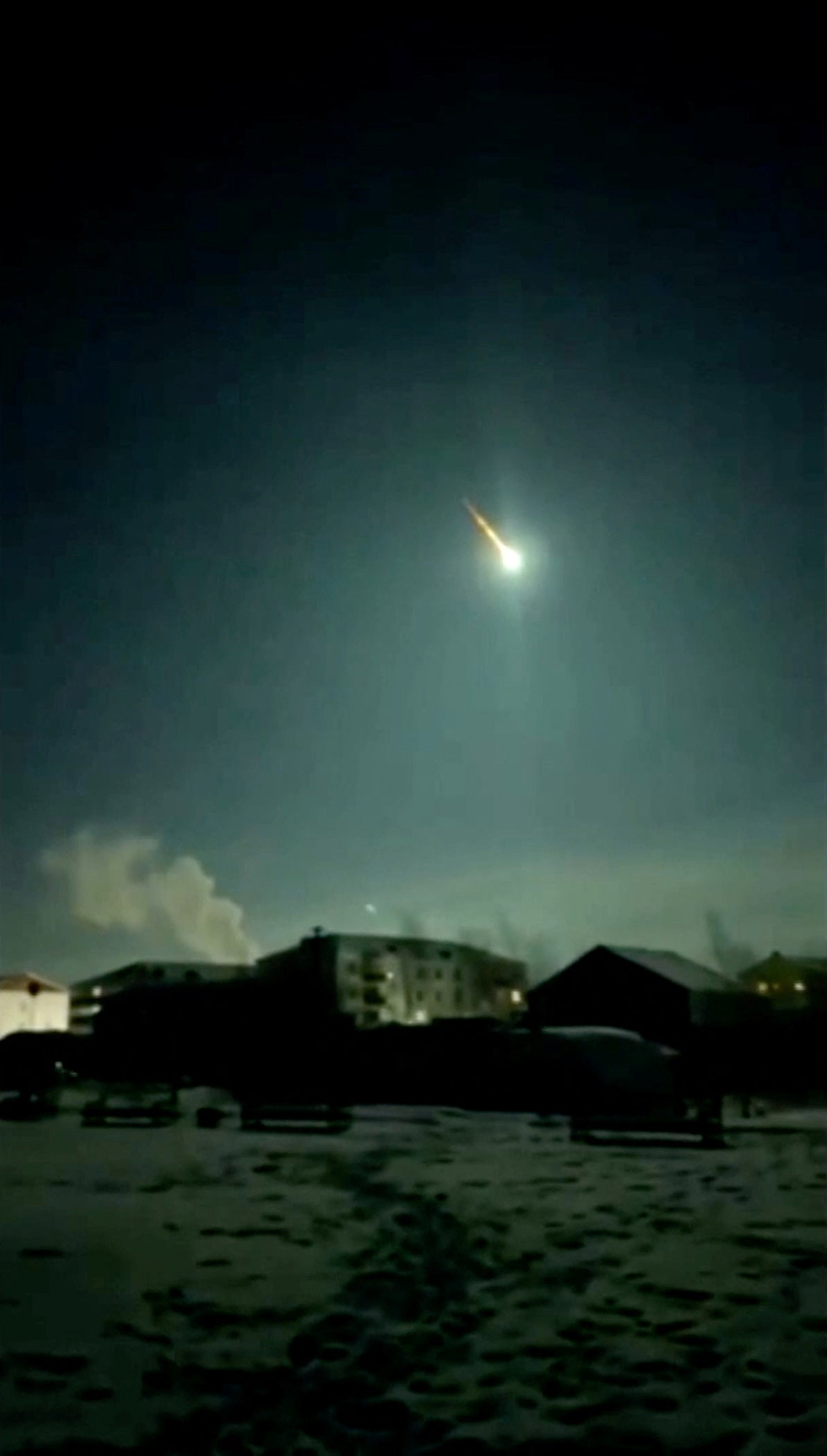 An asteroid lights up the sky in Lensk, Sakha Republic, Russia, on 4 December 2024