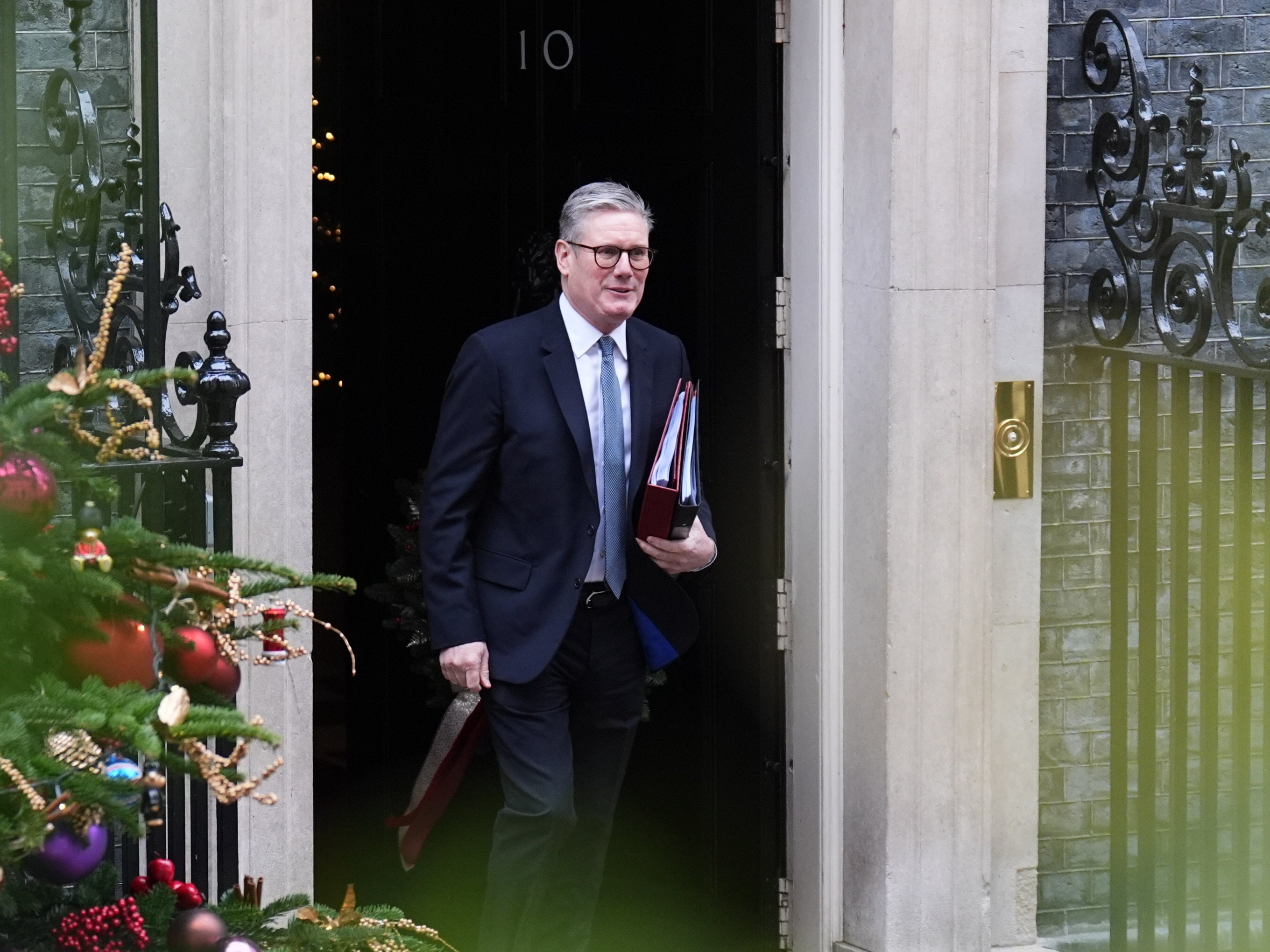 Prime Minister Sir Keir Starmer leaves Downing Street to attend PMQs on Wednesday