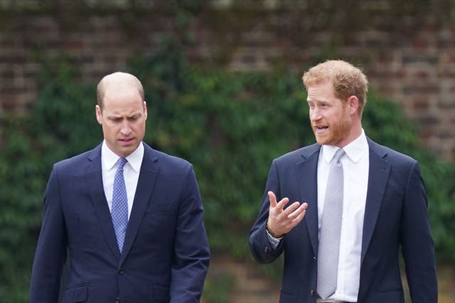 William and Harry will address Diana Award recipients separately (Yui Mok/PA)