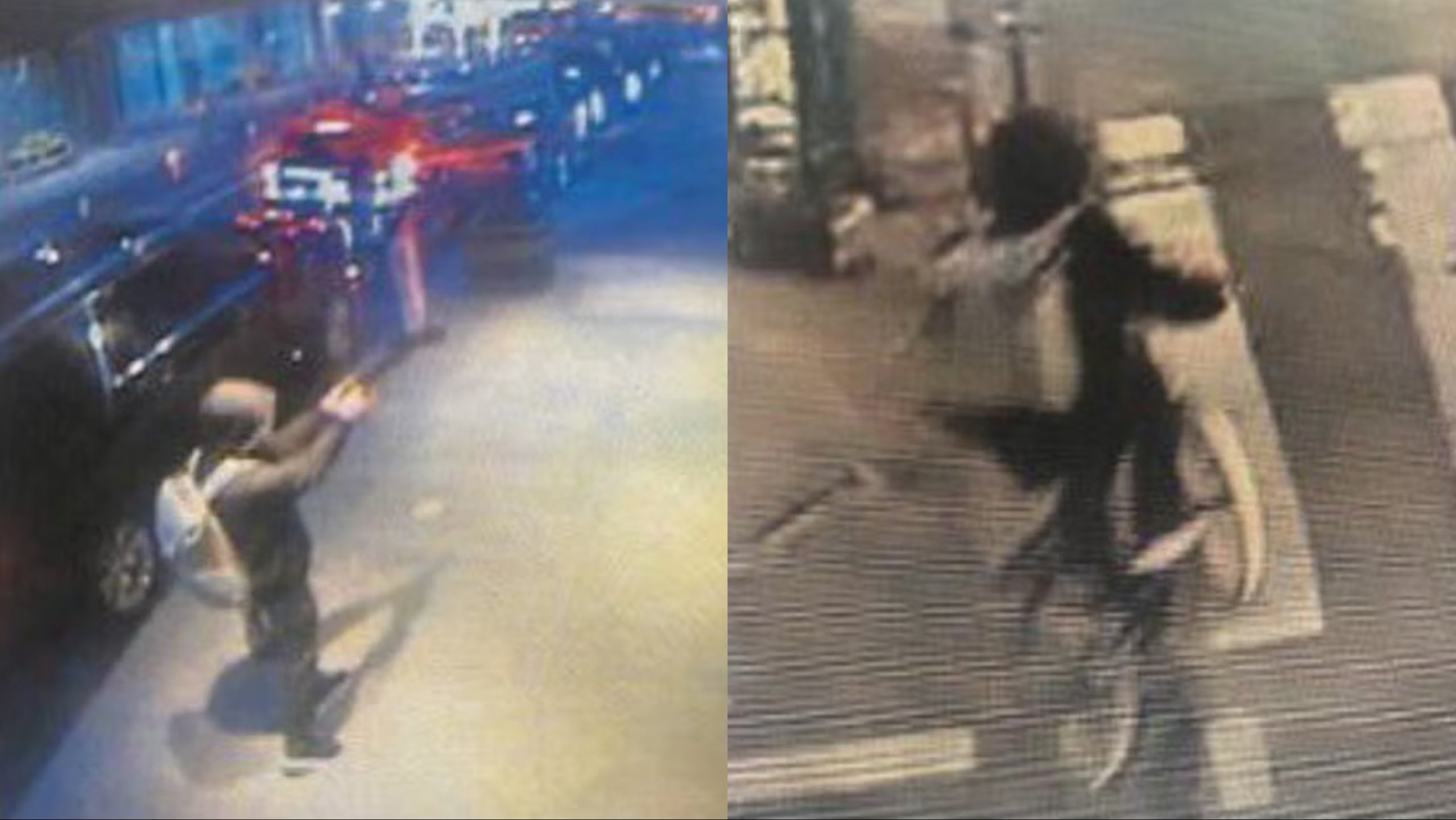 The unidentified suspect fled on foot, then hopped on a bicycle, according to surveillance pictures released by police