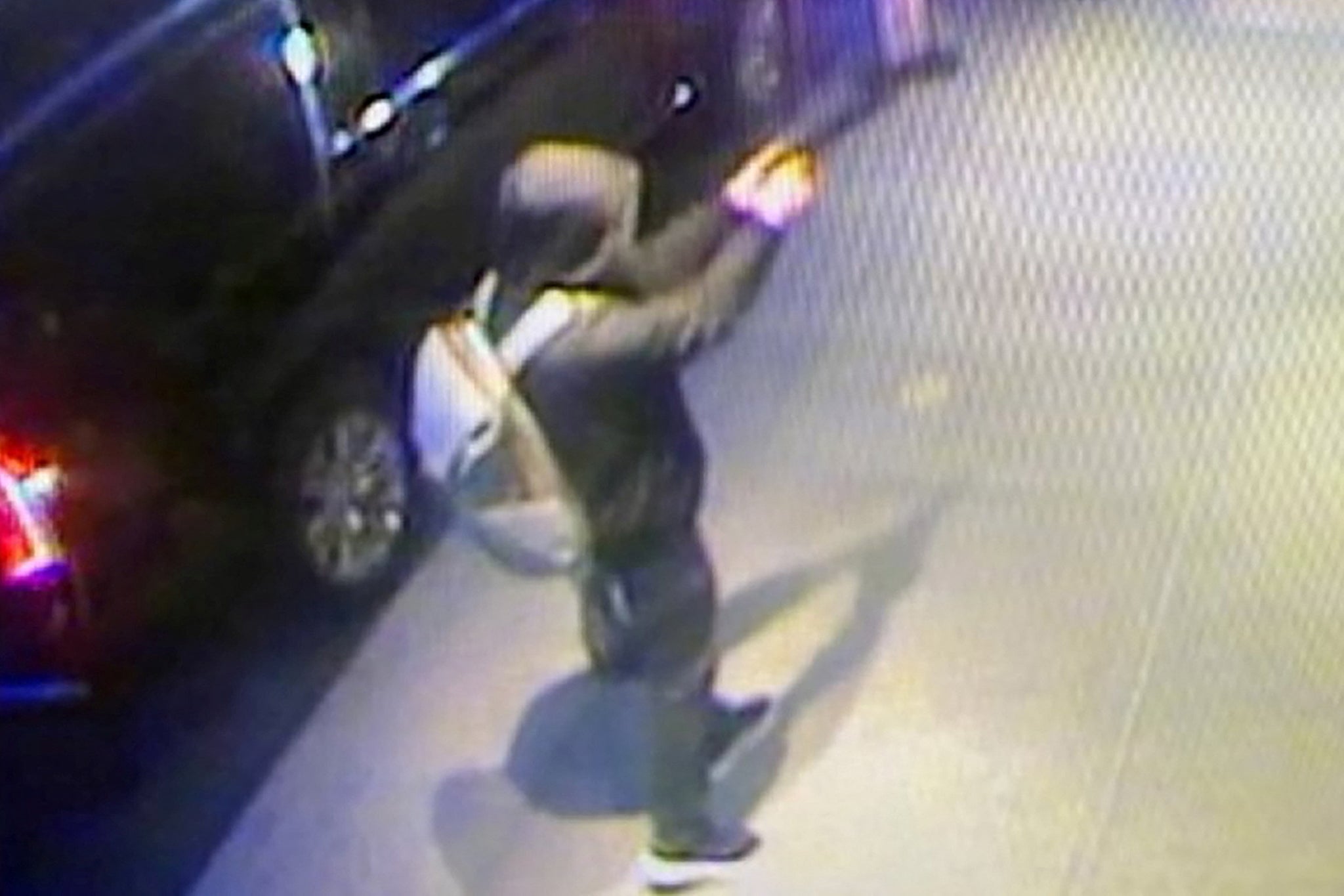 Surveillance footage of the suspect who shot Thompson early Wednesday outside of a hotel. The executive was in midtown for an conference