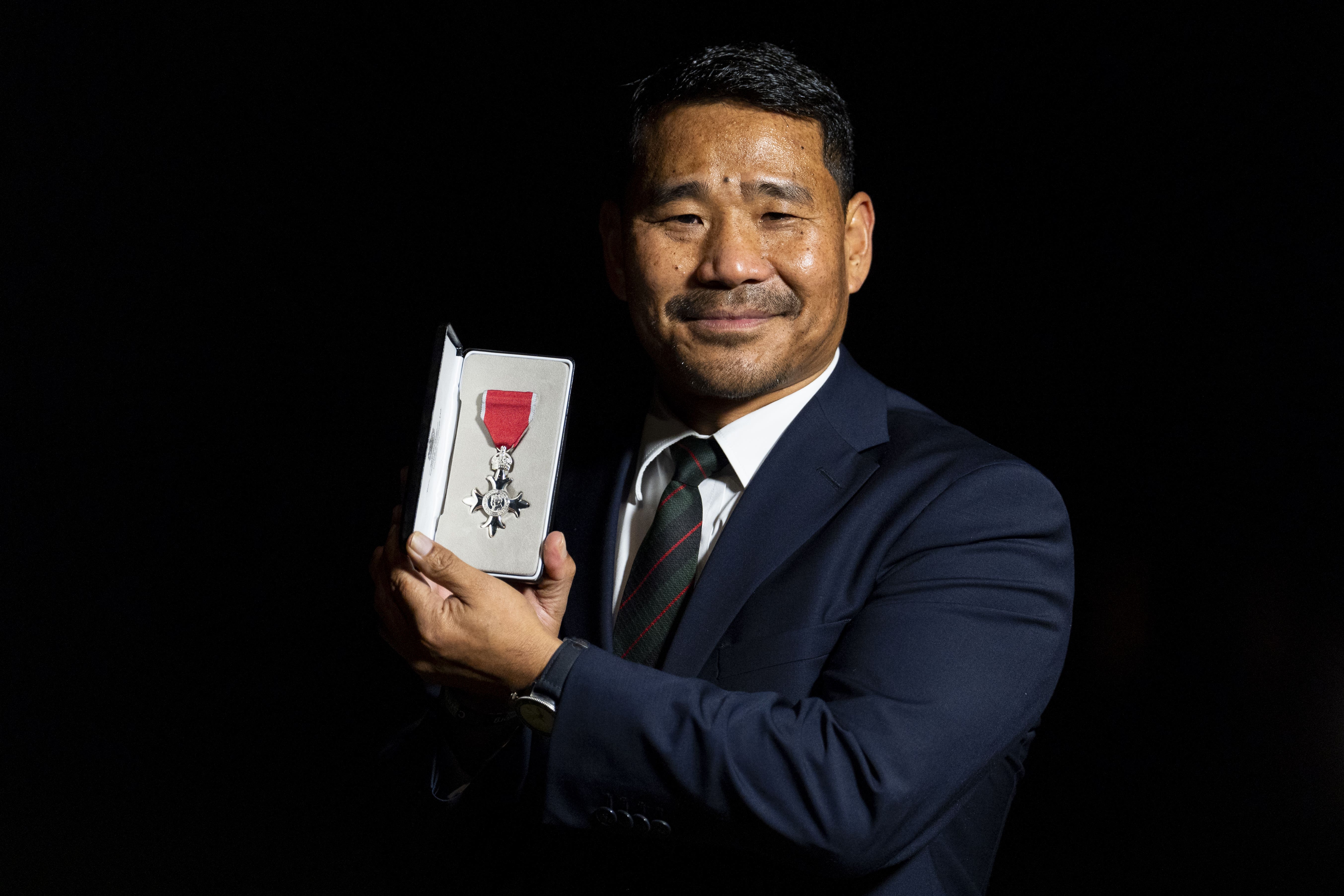 Hari Budha Magar after being made an MBE (Jordan Pettitt/PA)