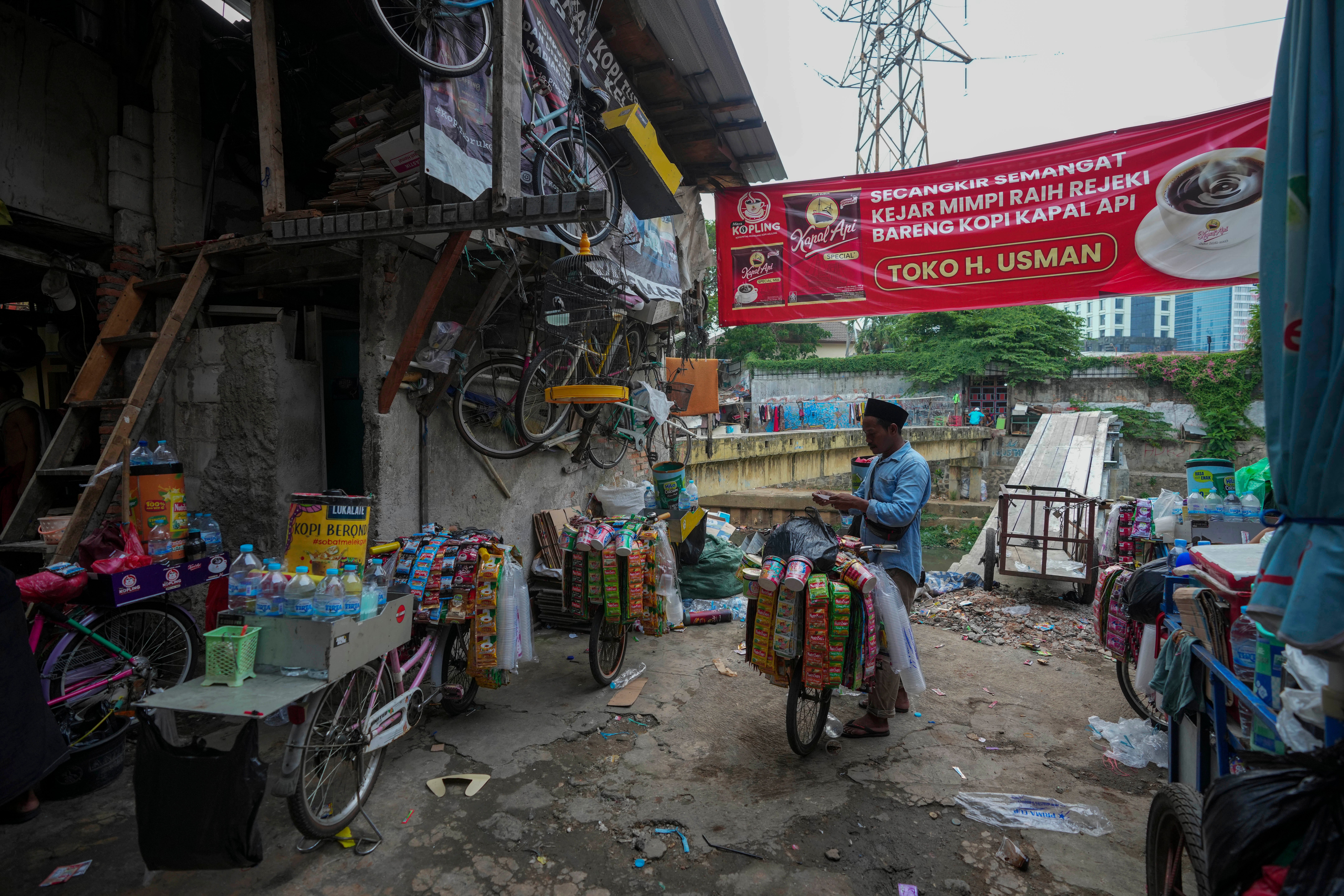 Indonesia Bicycle Coffee Sellers Photo Gallery