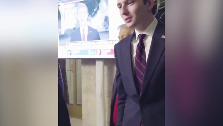 <p>Barron Trump’s voice heard for first time since he was a toddler.</p>