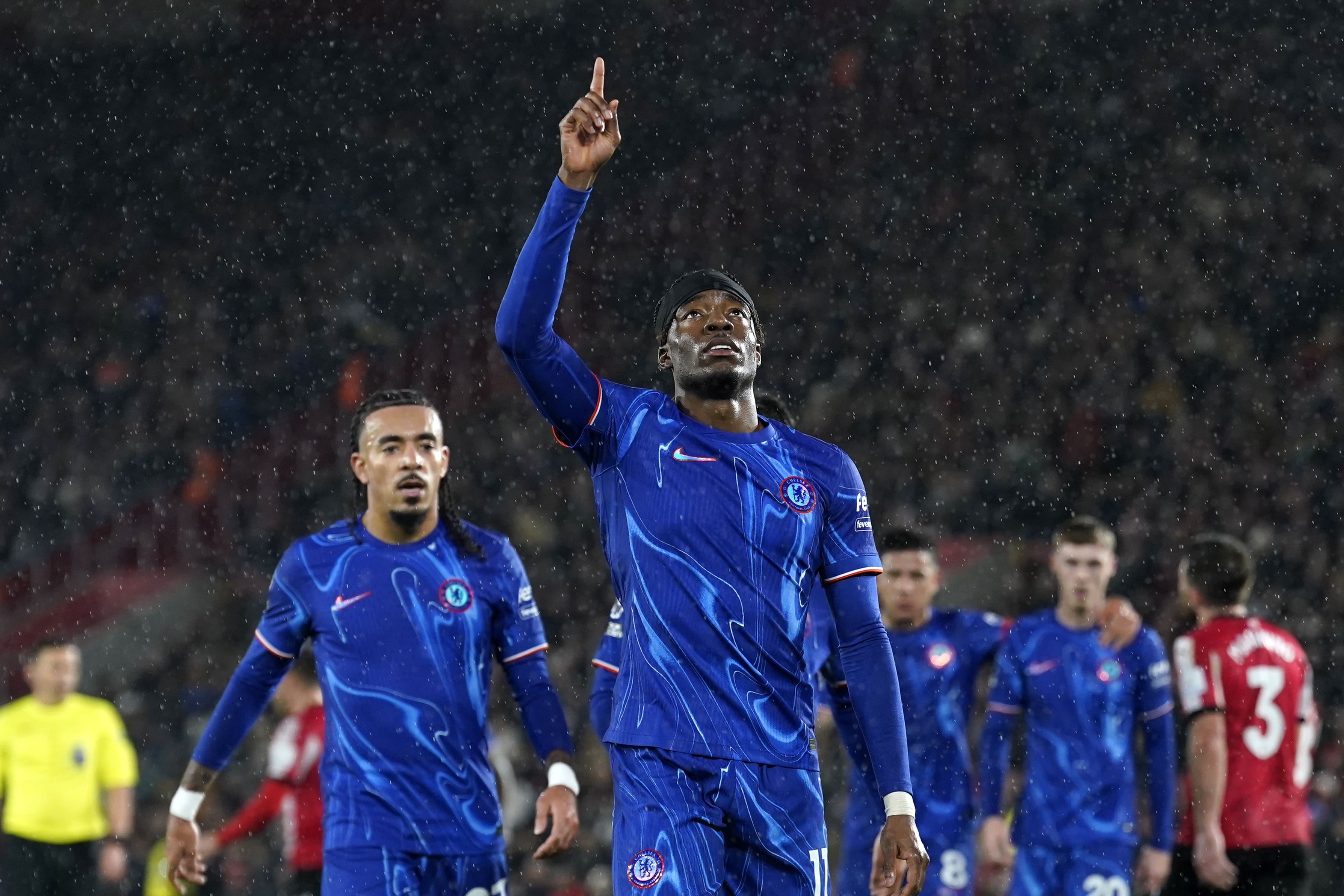 Noni Madueke scored for Chelsea in their rout of Southampton (Andrew Matthews/PA)