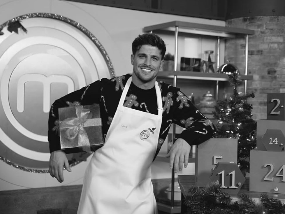 Luca Bish shared a black-and-white photo of his now-cancelled ‘Celebrity MasterChef’ appearance