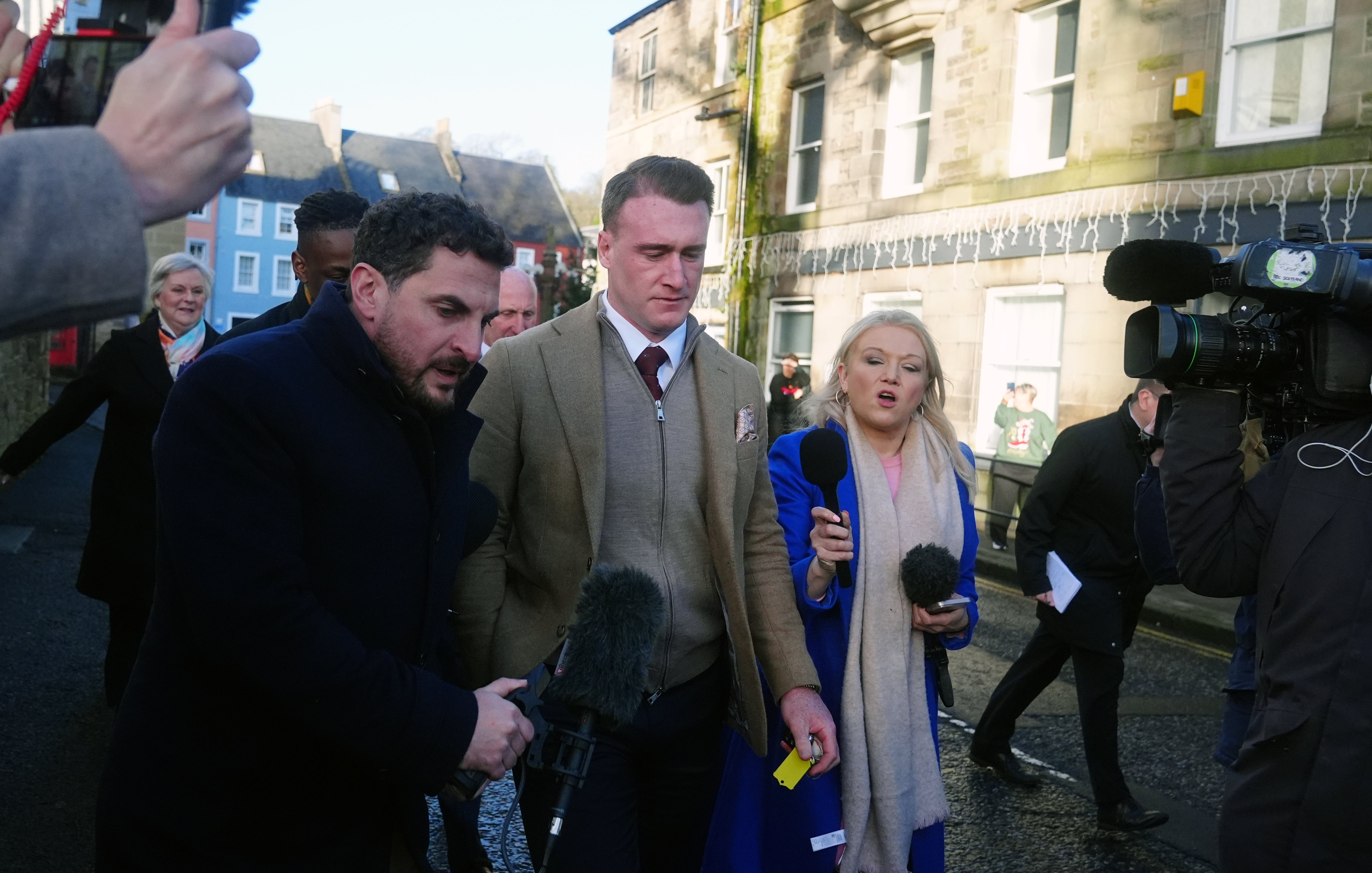 Stuart Hogg leaves Jedburgh Sheriff Court on Thursday