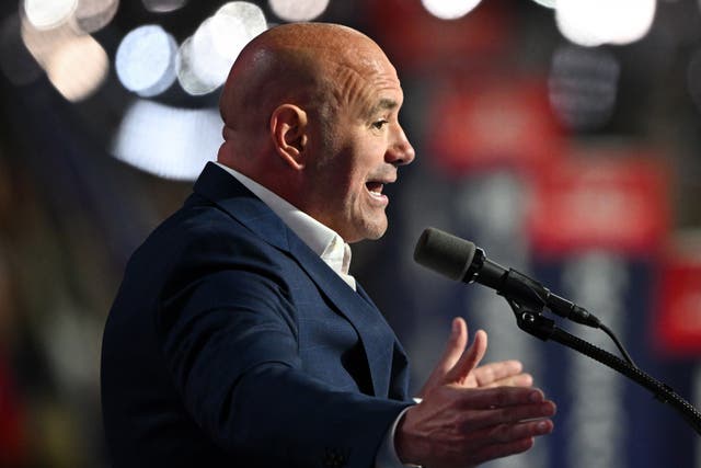 <p>UFC president Dana White speaking at the 2024 Republican National Convention</p>