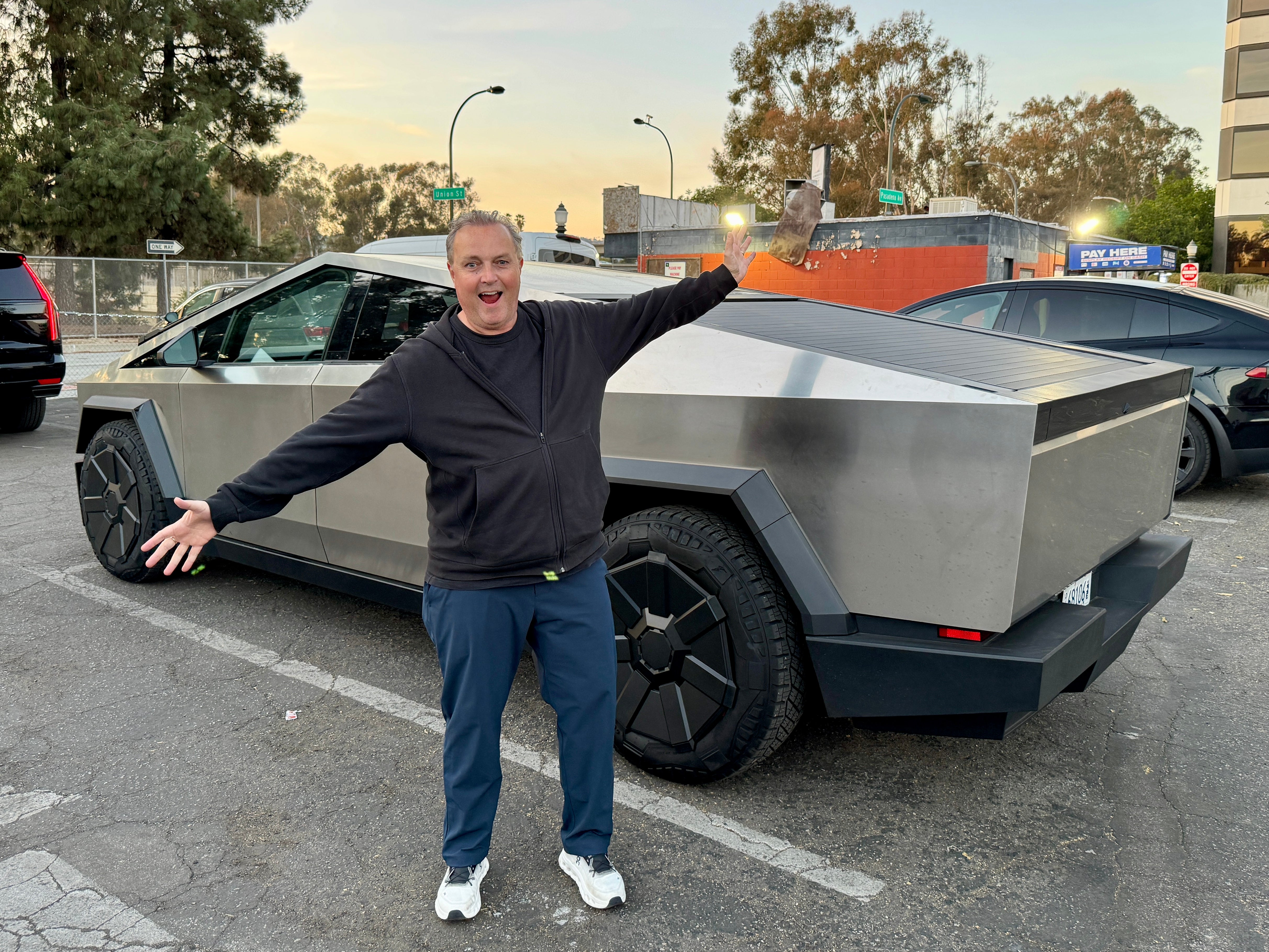 <p>Our EV Editor Steve Fowler took a test drive in a Tesla Cybertruck</p>