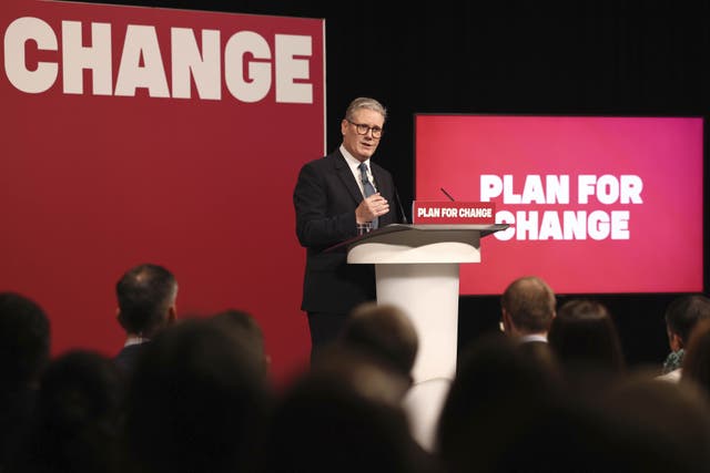 Prime Minister Sir Keir Starmer gives a speech in Buckinghamshire as he set out his Government’s ‘plan for change’ (Darren Staples/PA)