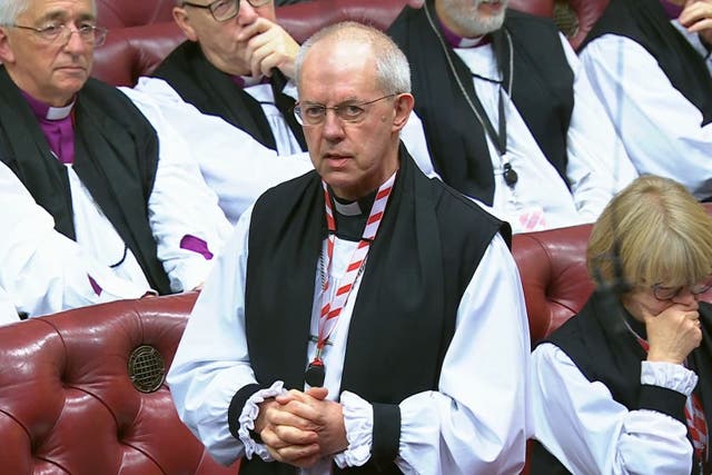 Justin Welby delivered his final speech as Archbishop of Canterbury in the House of Lords on Thursday (House of Commons/UK Parliament/PA)