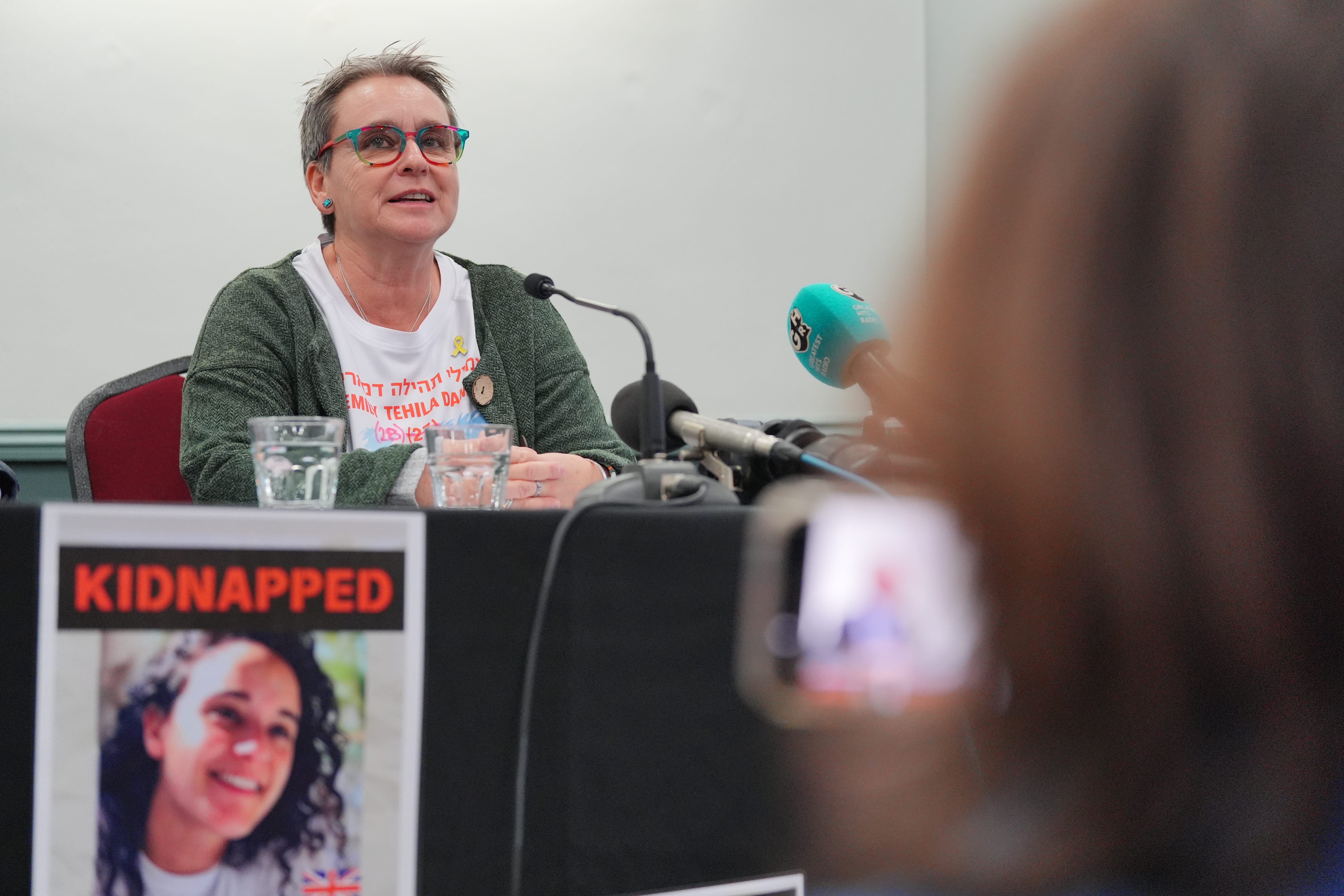 Mandy Damari spoke about her daughter Emily’s plight at a press conference in London (Jonathan Brady/PA)