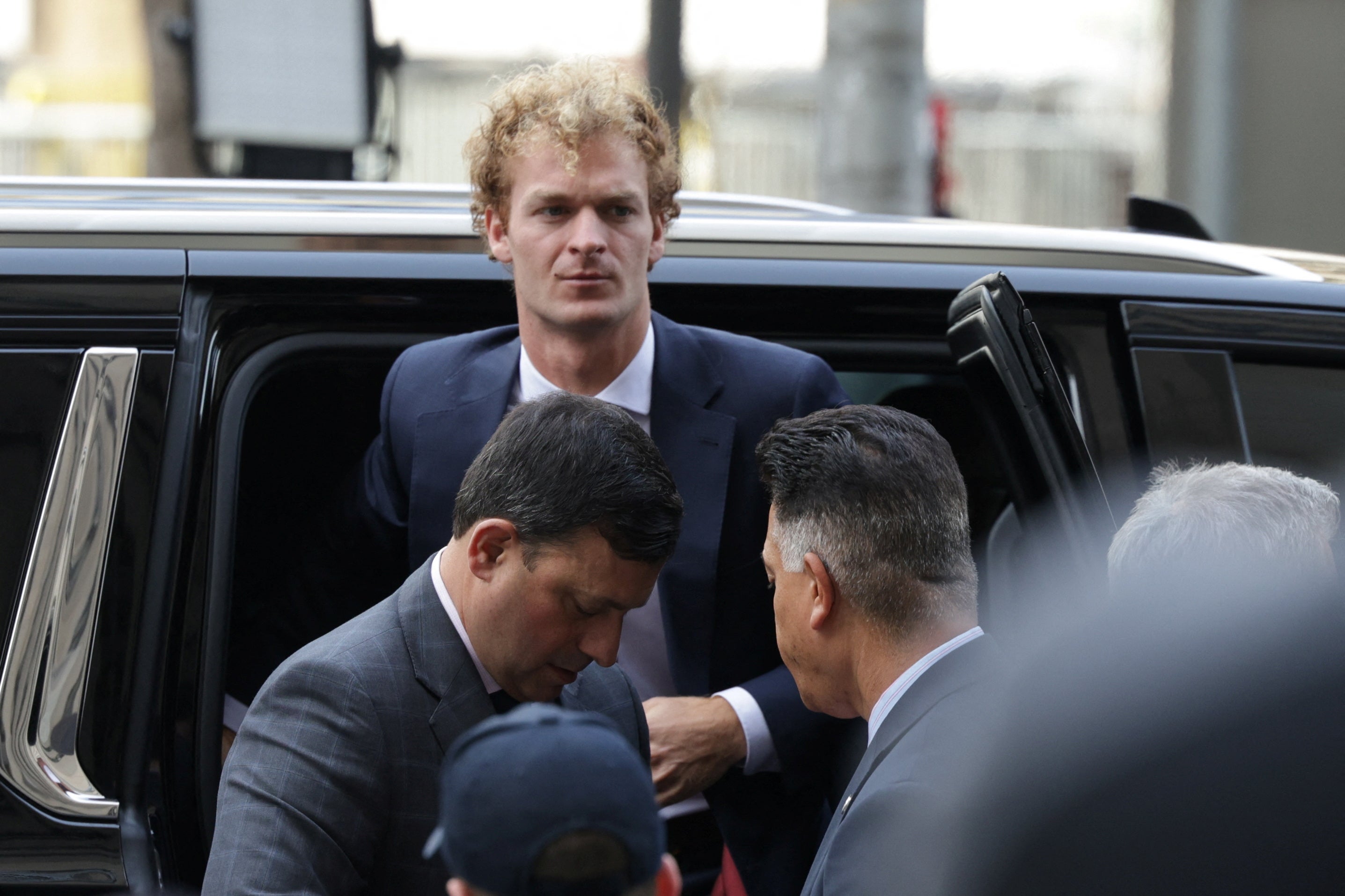 Penny arrives at court during the trial