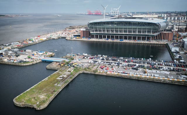 <p>Everton’s new stadium is taking shape as it prepares to welcome fans for the first time </p>