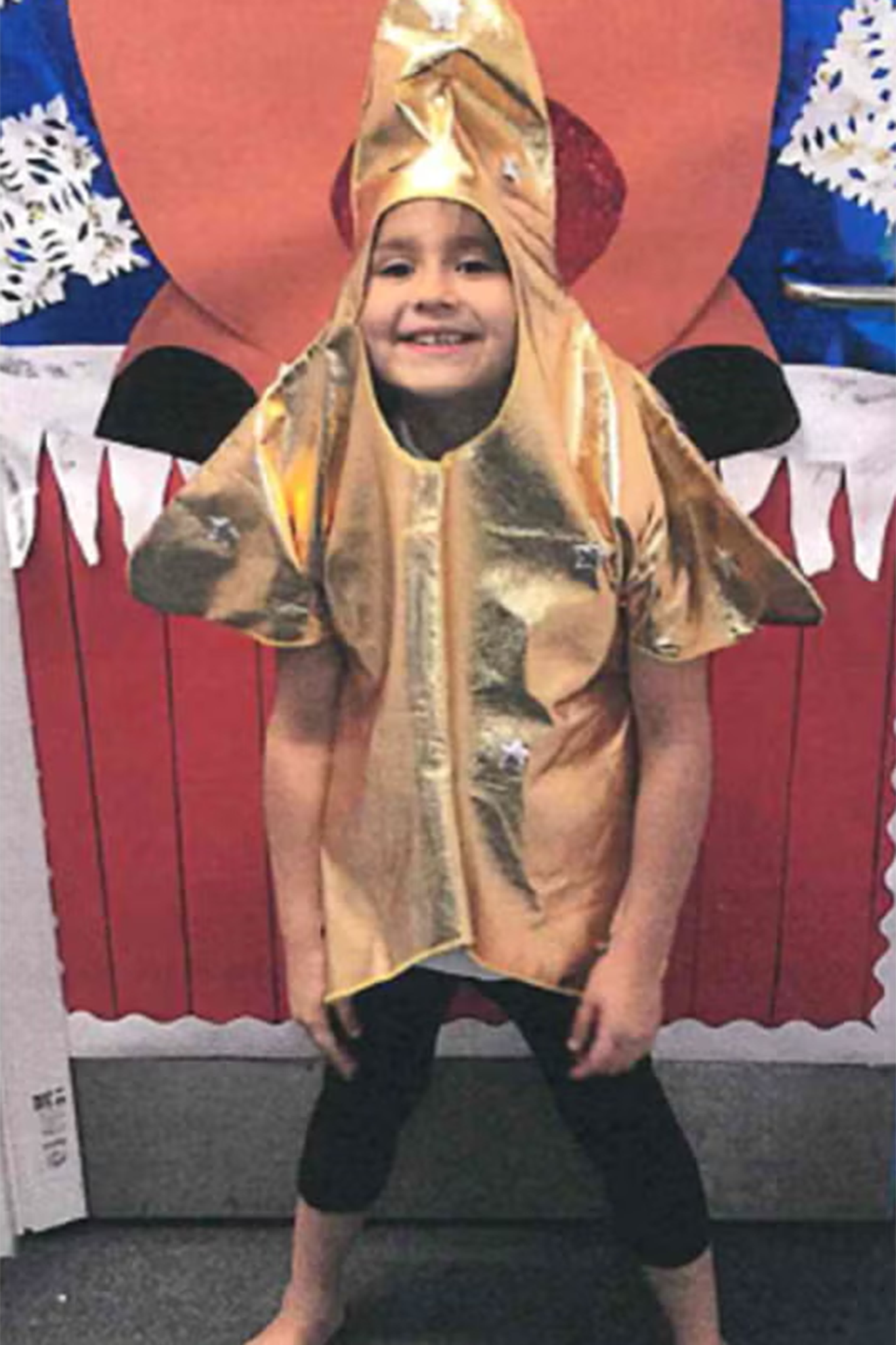 Pictured during her reception year of primary school dressed as a star