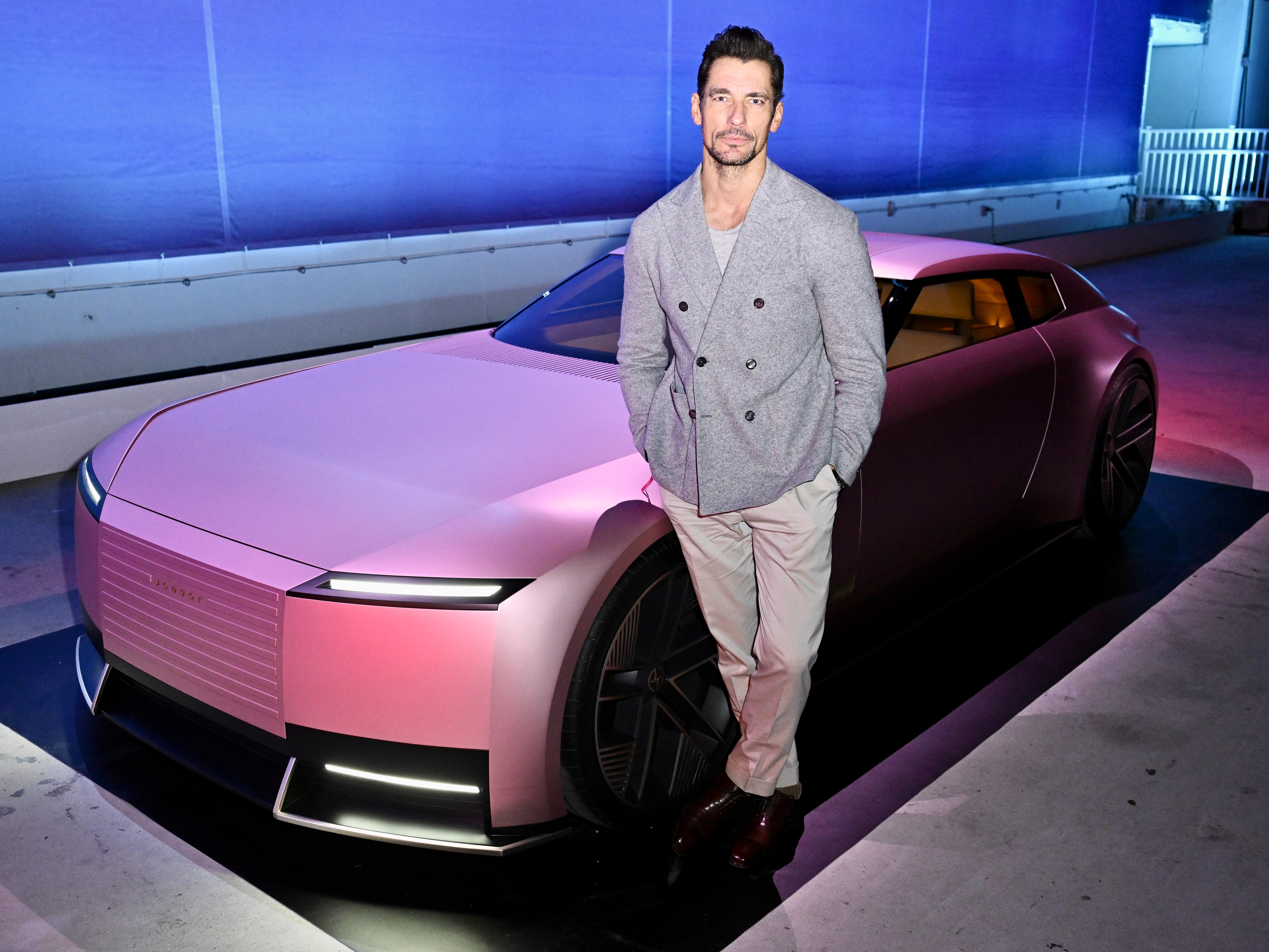 David Gandy with the new Jaguar Type 00 Design Vision concept car