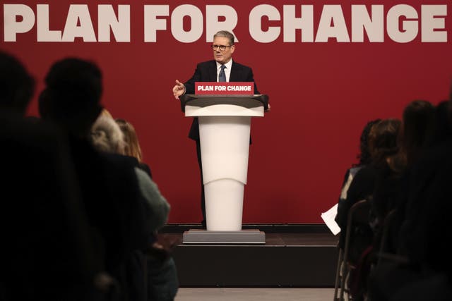 <p>Prime Minister Sir Keir Starmer giving a speech in Buckinghamshire on Thursday (Darren Staples/PA)</p>