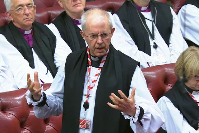 Archbishop of Canterbury Justin Welby gave his final speech to the House of Lords (House of Commons/UK Parliament/PA)