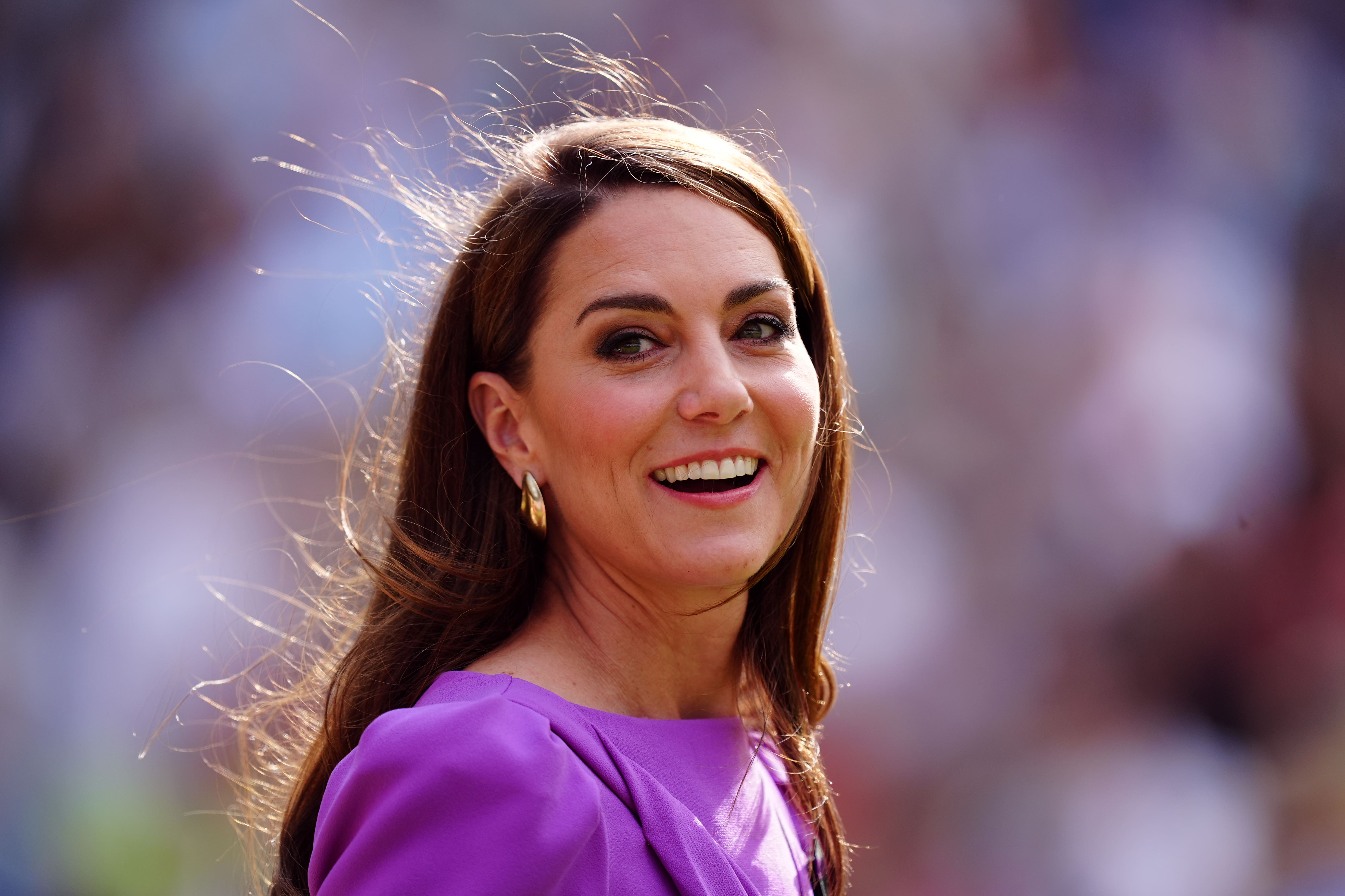 The Princess of Wales during the trophy presentation for the Gentlemen’s Singles final on day fourteen of the 2024 Wimbledon Championships at the All England Lawn Tennis and Croquet Club, London. Picture date: Sunday July 14, 2024.