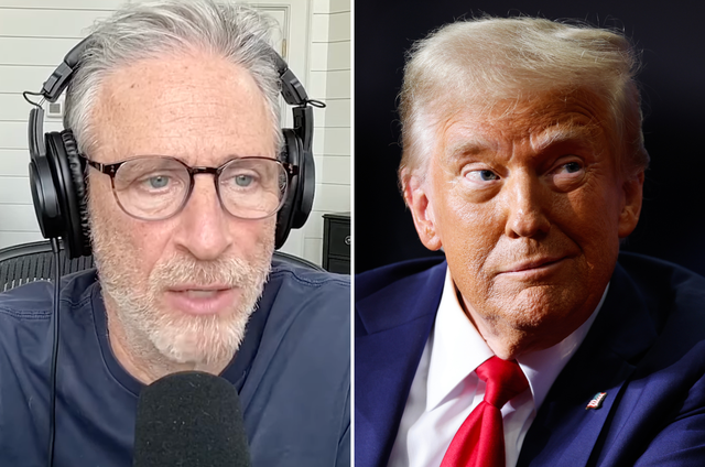 <p>Jon Stewart and Donald Trump</p>