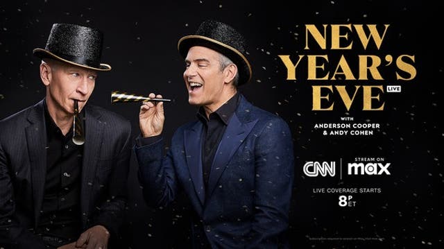 <p>CNN image of Andy Cohen and Anderson Cooper to promote their New Year’s Eve broadcast</p>