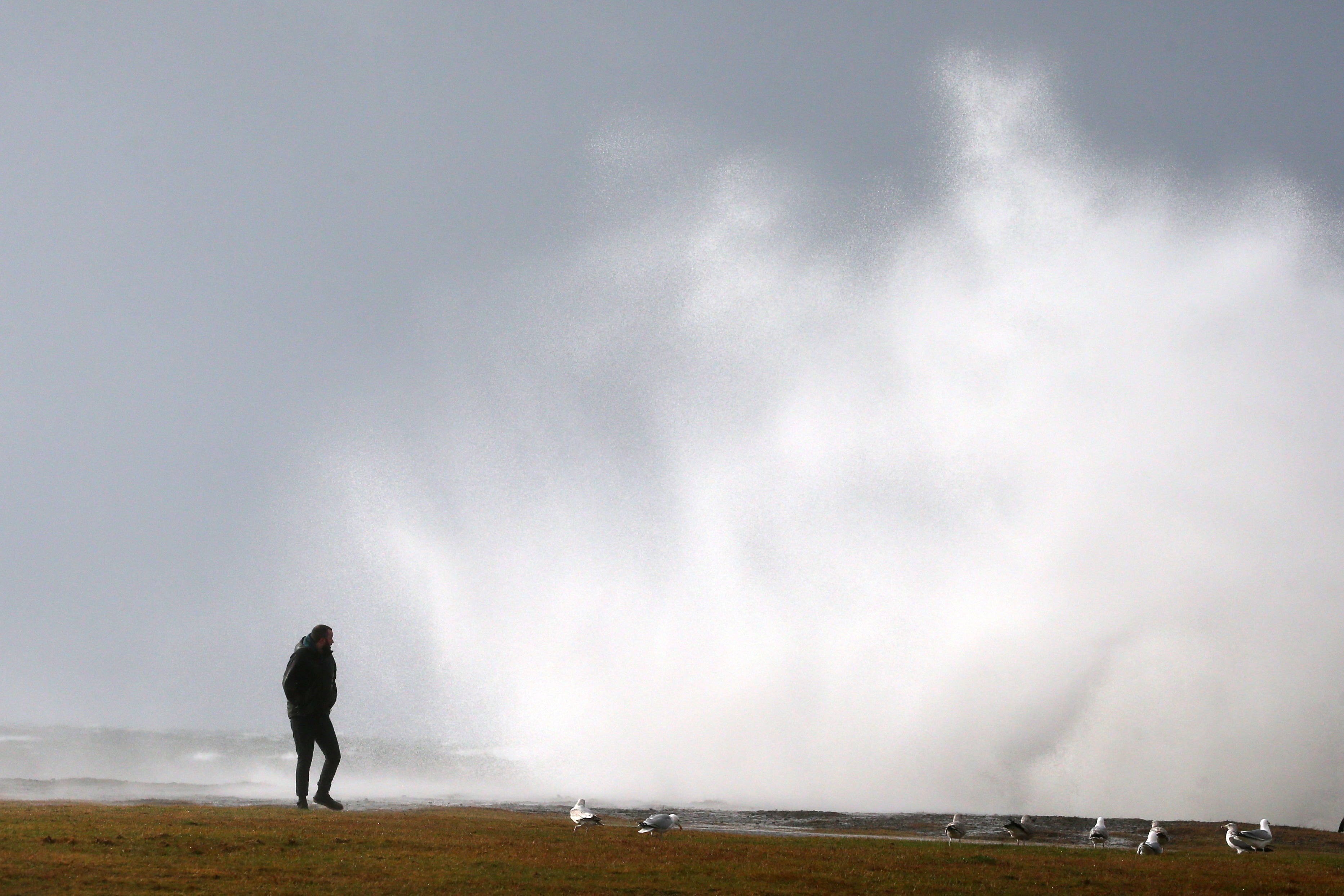 High winds and rain have battered the coastline (Andrew Milligan/PA)