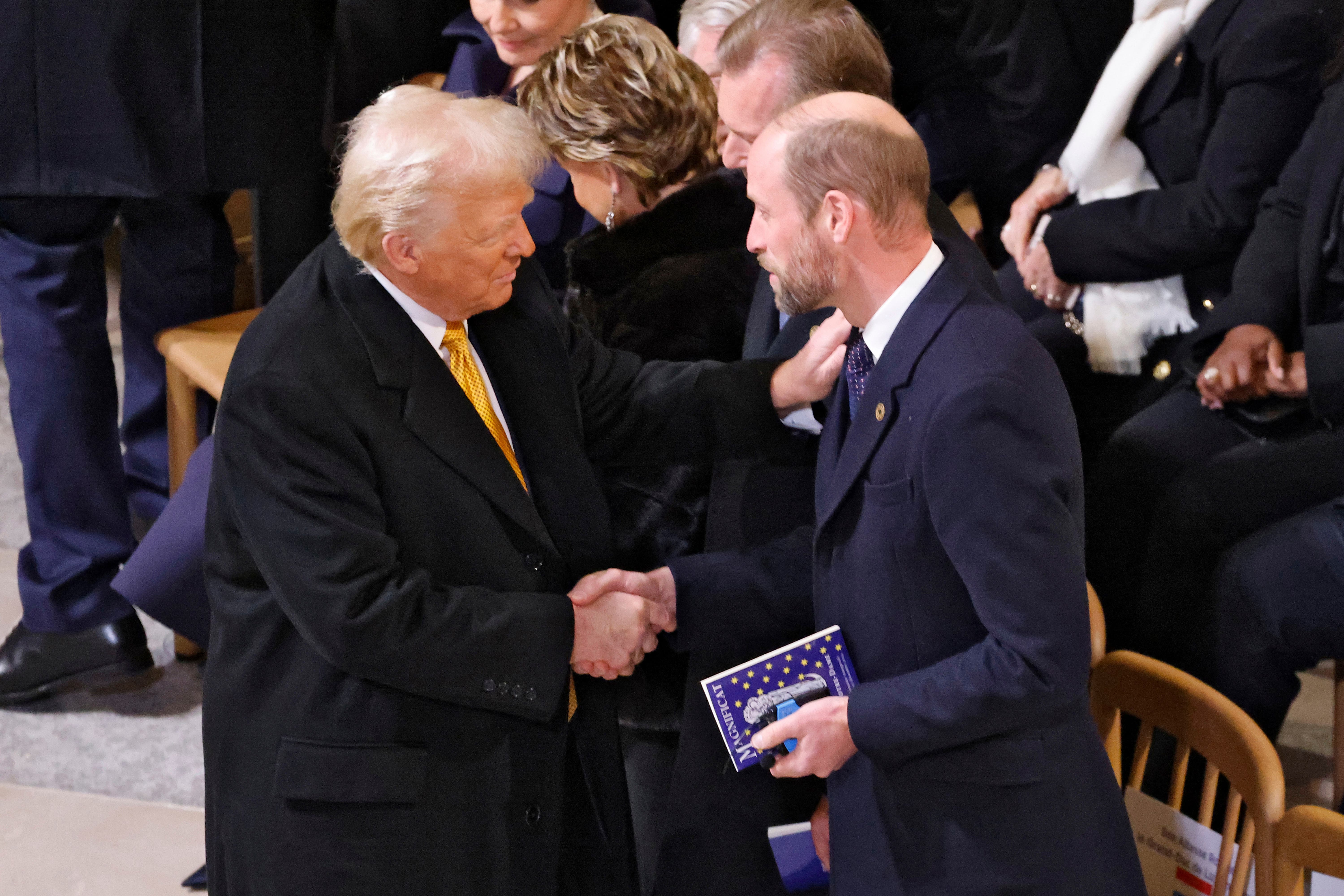 President-elect Donald Trump also greeted Prince William at the reopening event