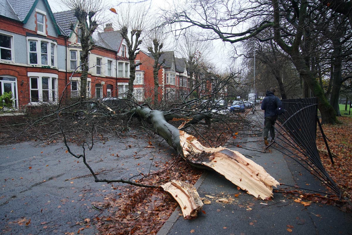 Storm Darragh live: Weather warnings continue after two people killed in strong winds