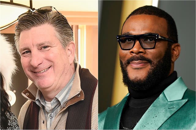 <p>Steve Mensch (left) has been the president of Tyler Perry Studios since 2016 </p>