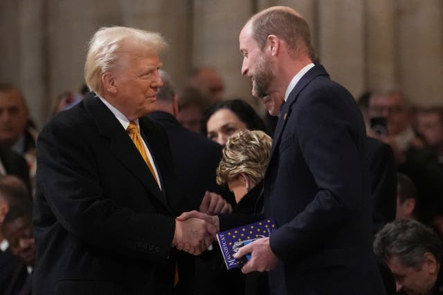 <p>The US president-elect meets Prince William in Notre-Dame Cathedral earlier this month </p>