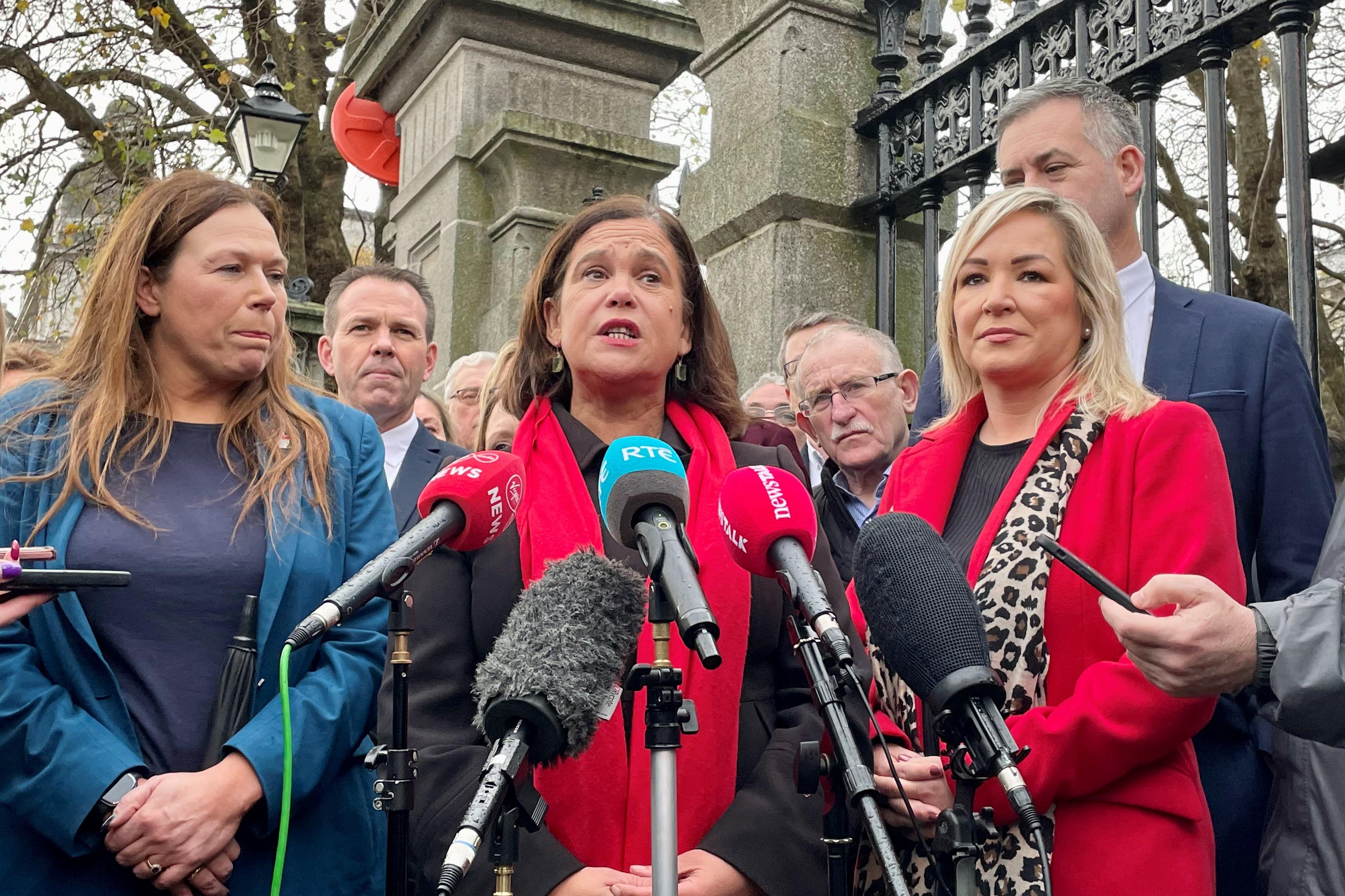 Sinn Fein President Mary Lou McDonald and Vice President Michelle O’Neill (David Young/PA)