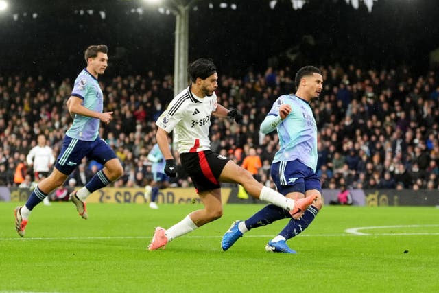 Raul Jimenez put Fulham ahead against Arsenal (Adam Davy/PA)