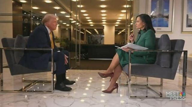 <p>Donald Trump speaks to NBC’s Kristen Welker on Meet the Press</p>