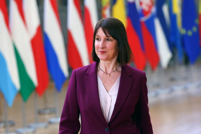 <p>Rachel Reeves attends the Eurozone finance ministers meeting in Brussels, Belgium on Monday </p>