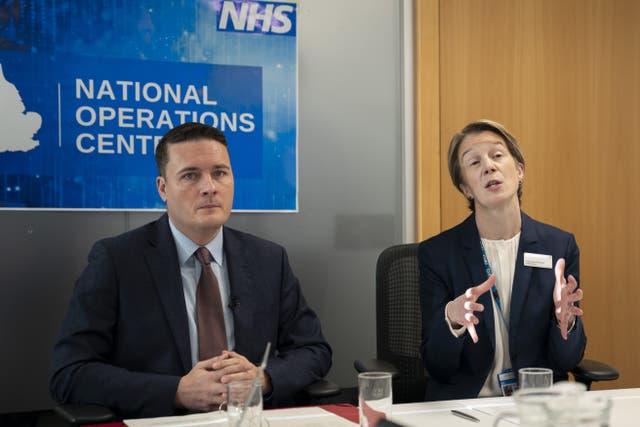 Health Secretary Wes Streeting met NHS boss Amanda Pritchard and other service leaders on Monday (Ben Whitley/PA)