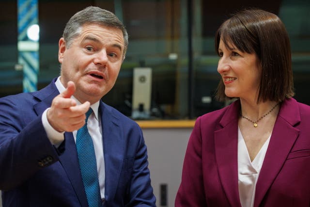 <p>Chancellor Rachel Reeves and the president of the Eurogroup, Paschal Donohoe</p>