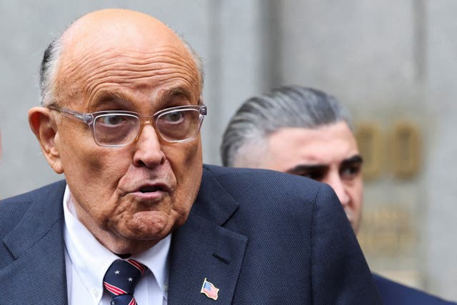 <p>A federal judge warned Rudy Giuliani that he could face ‘imprisonment’ if held in contempt for his statements about election workers he defamed </p>