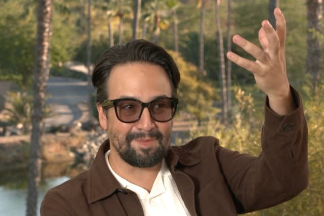 <p>Lin-Manuel Miranda speaking to The Independent at the press junket for ‘Mufasa: The Lion King’ at San Diego Safari Park, December 6, 2024 </p>