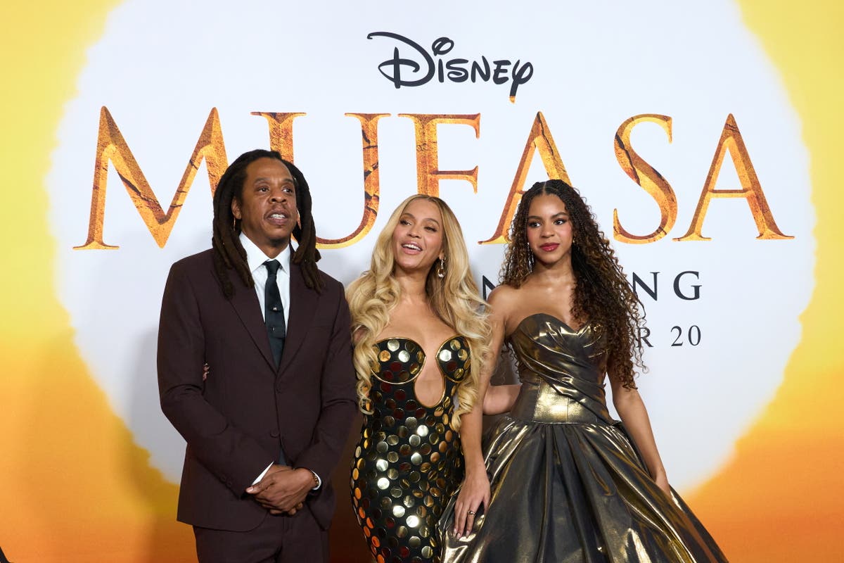 Jay-Z attends Lion King premiere with Beyoncé and Blue Ivy Carter after rape denial