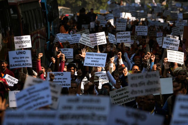 INDIA-BANGLADESH-PROTESTA