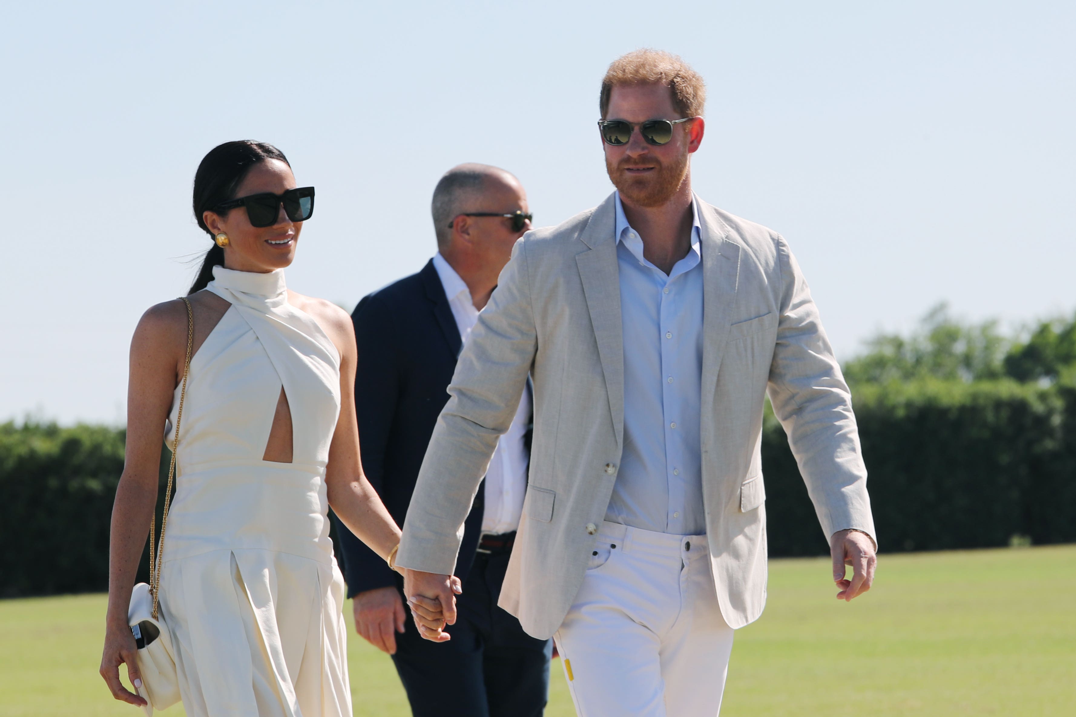 The Duke and Duchess of Sussex feature in their new series while appearing at the Royal Salute Polo Challenge (Yaroslav Sabitov/PA)