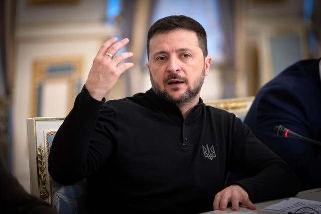 <p>Volodymyr Zelensky in Kyiv on Monday</p>